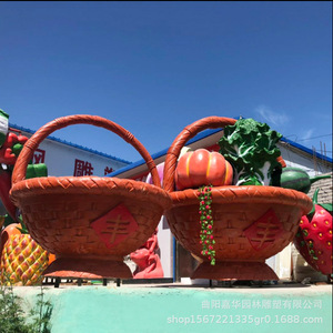 Fruit Basket Sculpture Fiberglass <b>Large</b> Scale Park Landscape Outdoor <b>Ornament</b> - Product Image 4