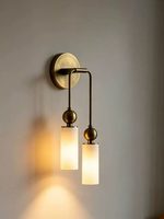 Lampe murale de fond de salon en albâtre de style minimaliste américain, lampe murale de chevet de chambre en marbre de designer espagnol, vente en gros