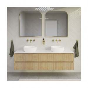 Muebles de Baño Modernos de Madera YALIG, Mueble de Baño Impermeable con Doble Lavabo - Product Image 1