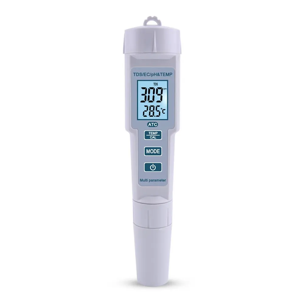4 in 1 PH/EC/TDS/sıcaklık ölçer su kalitesi Test ölçüm cihazı yüksek doğruluk ölçüm aralığı LCD ekran ölçü aracı için içme suyu