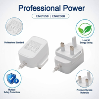Adaptateur secteur 9V 2A 18W de qualité export, prise standard britannique, alimentation à découpage AC/DC pour caméra de vidéosurveillance, routeur réseau, unité d'éclairage LED