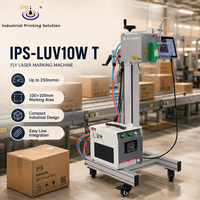Machine de marquage laser UV volante IPS-LUV10W T, haute précision pour le codage des emballages électroniques en plastique