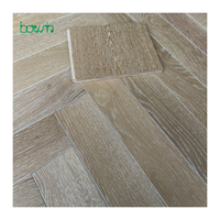 ABCD Grade European Oak Engineered Flooring Herringbone White Wire Brushed UV Larquered Timber Boards 15/4mm Thickness