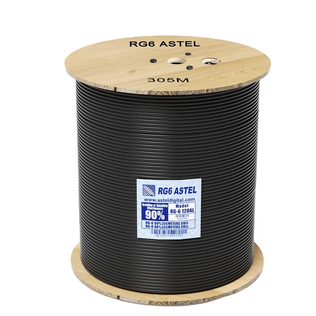 Factory Supply CATV CCTV Satellite TV Rg59 RG6 ASTEL Coaxial Cable 305m Drum