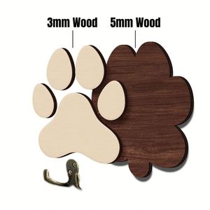Soporte para Correa de Perro Personalizado con Nombre e Ícono Grabados, Gancho de Madera con Forma de Pata para Pared, Organizador de Accesorios - Product Image 3
