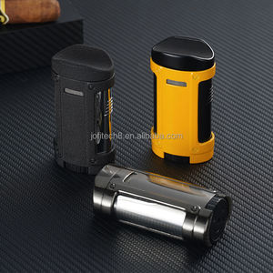 Briquet torche métallique de luxe moderne à 4 jets de flamme bleue, rechargeable au butane, avec poinçon, coffret cadeau pour cadeaux promotionnels - Grande Vente - Product Image 1
