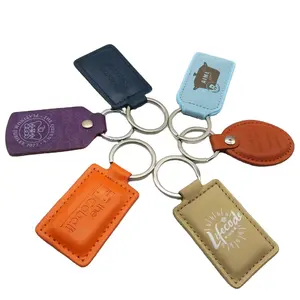 Promosi gantungan kunci kulit kosong kustom gantungan kunci mobil mewah hadiah kantor bisnis hadiah cincin kunci kulit pu