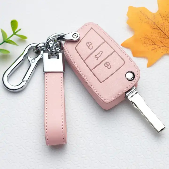 TX Premium Leather Car Key Cover Holder Case for 3 Buttons Car Key - R-456320 Model