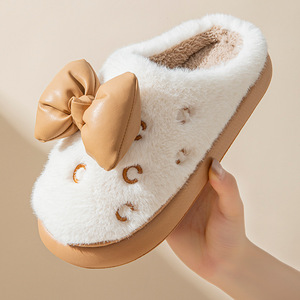 Pantuflas Premium para Mujer con Suela de EVA y Lazo, Nuevo Diseño con Forro Térmico de Felpa para Otoño e Invierno, Precio Razonable - Product Image 5