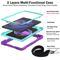 Étui de protection adapté aux enfants pour Samsung Tab A9 Plus avec béquille intégrée pour la coque Samsung Galaxy Tab A9+ (X210 X216 X218)