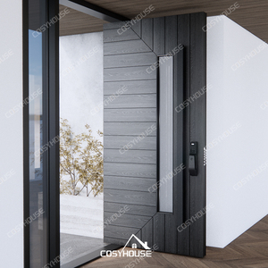 Porta d'Ingresso in Legno Massiccio con Design Asimmetrico a <span class=keywords><strong>Doppia</strong></span> <span class=keywords><strong>Anta</strong></span> e Vetrate Laterali, Ultimo Modello 2025 - Product Image 6