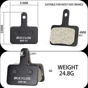 Plaquettes de frein à disque de vélo BUCKLOS plaquettes de frein hydrauliques vtt semi-métalliques en résine pour <span class=keywords><strong>SHIMANO</strong></span> <span class=keywords><strong>B01S</strong></span> B05S plaquette de frein de vélo M525 M395 - Product Image 5