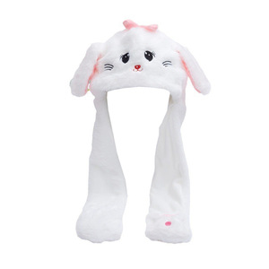 Coniglio orsetto orecchie in movimento simpatico cartone animato giocattolo Kawaii divertente per adulti uomini e donne coniglio cappello di peluche cappello invernale - Product Image 3