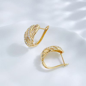 Pendientes de <span class=keywords><strong>Oro</strong></span> de 18K con Diamantes de Laboratorio HPHT, <span class=keywords><strong>Anillo</strong></span> de Moda, <span class=keywords><strong>Anillo</strong></span> de Compromiso, Anillos Finos, Anillos Chapados en <span class=keywords><strong>Oro</strong></span>, Anillos Abiertos para Mujer - Product Image 3