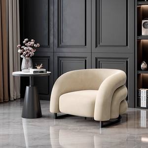 Sedia di Lusso Moderna Nordica in Velluto Bianco con Bracciolo Convertibile a Orsetto Porta-Libri, Imbottitura in Spugna, Ecologica per Soggiorno - Product Image 2