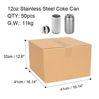 Canette de cola personnalisée en acier inoxydable à double paroi de 12 oz et 17 oz avec couvercle à paille, sublimation vierge, canette de cola isolée
