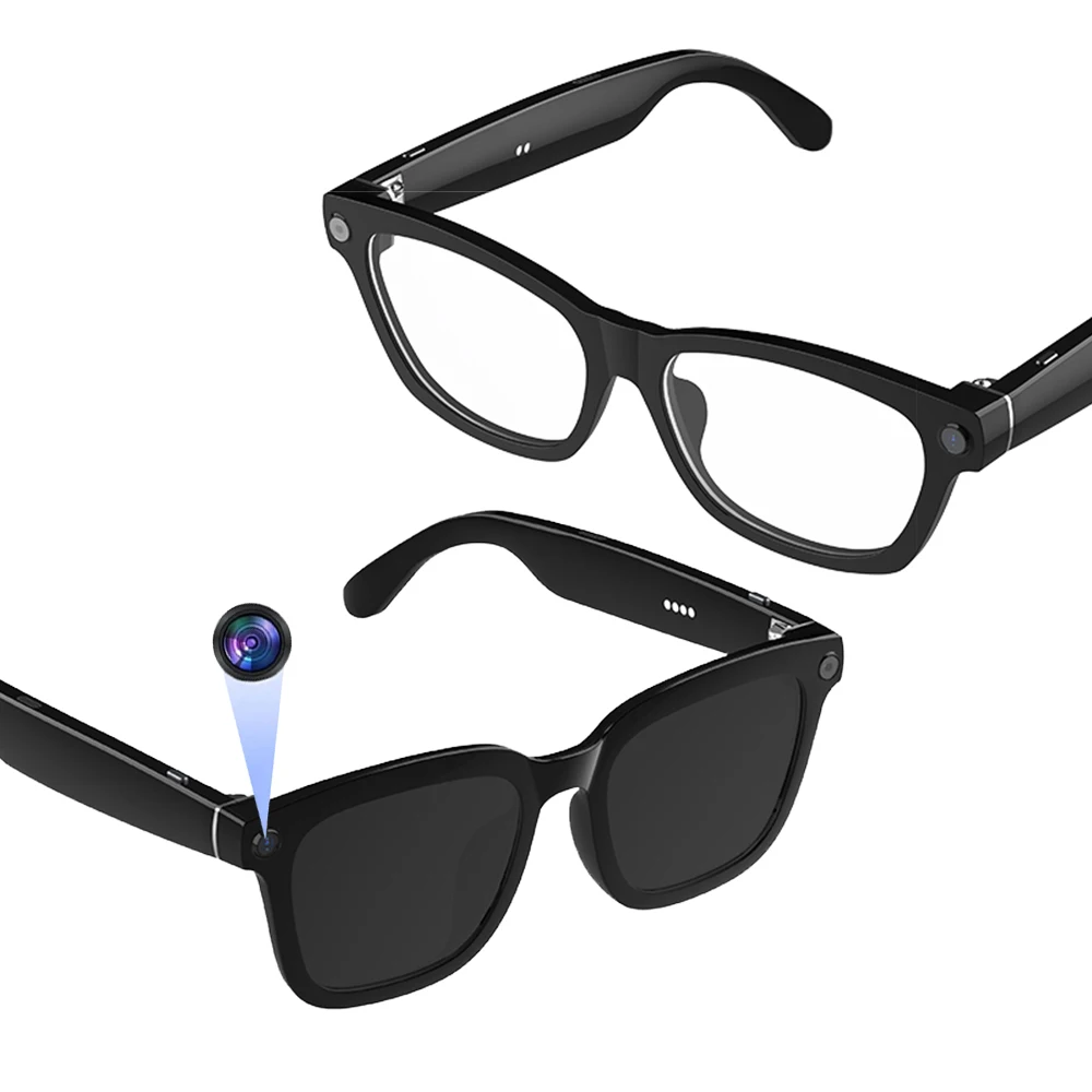 2025 V03 Smart Glasses with 8MP Camera Translation Al Assistant Recording ENC Noise Reduction Sunglasses Smart Eyewear