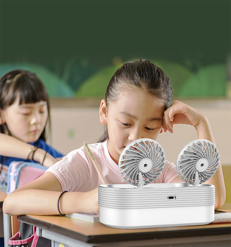 Бесплатный образец, мини usb Аккумуляторный портативный Настольный вентилятор с функцией УФ