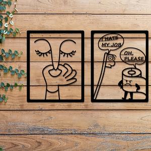 Collection d'œuvres d'art en fonte de fer Art Déco humoristiques, sculptures ludiques de 35,0 cm pour murs de salle de bain, balcons familiaux, jardins - Product Image 5