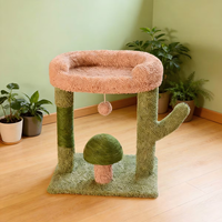 Arbre à chat en forme de cactus, poteaux à gratter en sisal, base anti-basculement stable avec boule suspendue, mobilier décoratif pour chat
