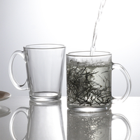 2026 JH Verre à eau avec poignée, résistant à la chaleur, vente en gros, très demandé, pour jus et lait, design minimaliste, en verre cristallin