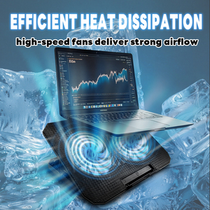 แผ่นรองระบายความร้อนสำหรับแล็ปท็อปเกมมิ่ง RGB <span class=keywords><strong>พัดลม</strong></span>คู่ขนาด 14 ซม. ระบายความร้อนด้วยอากาศ - ใช้พลังงานจาก USB ปรับระดับได้ด้วย PWM พร้อมที่วางโน้<span class=keywords><strong>ต</strong></span>บุ๊กพลาส<span class=keywords><strong>ต</strong></span>ิก มีสินค้าในสต็อก - Product Image 4