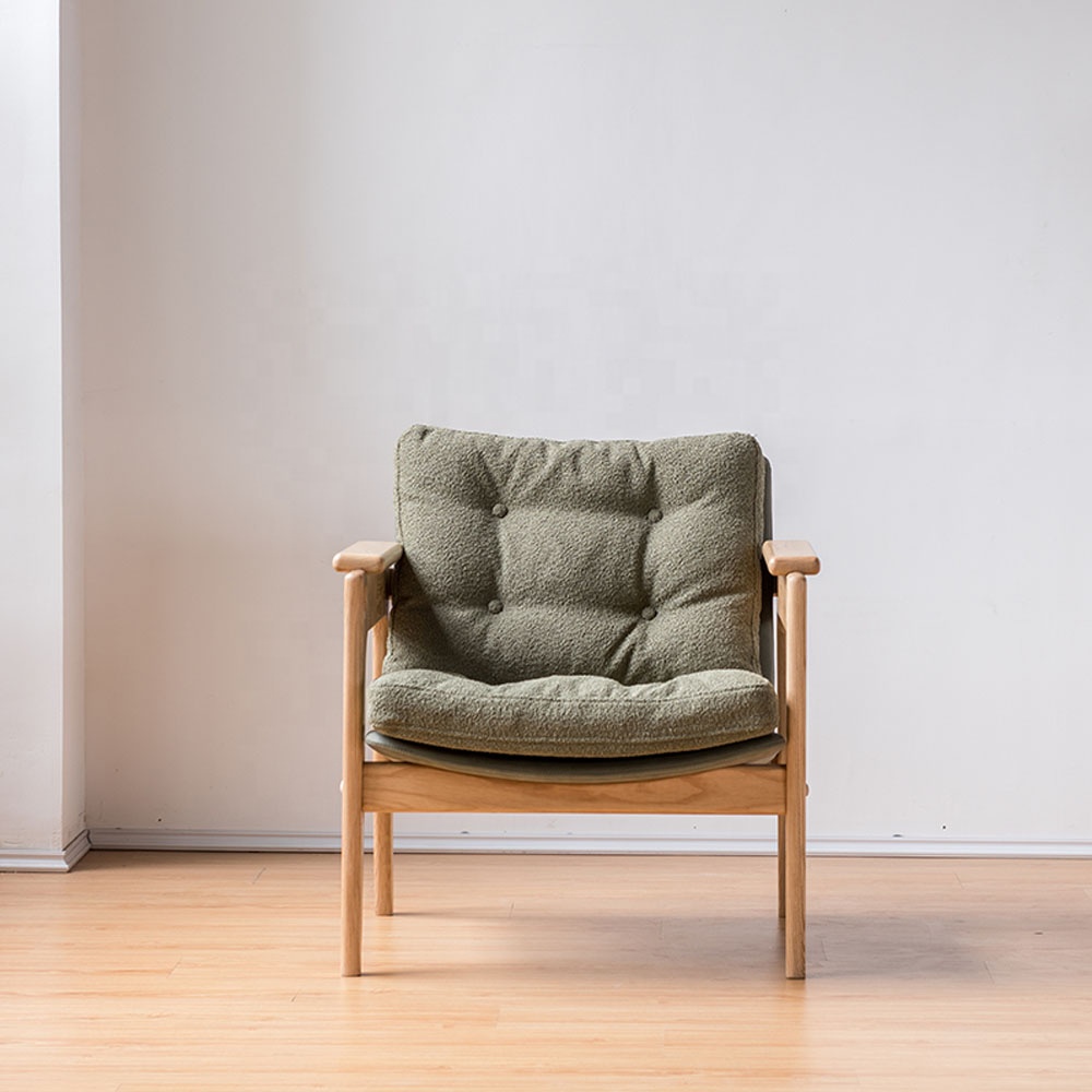 Wholesale Upholstered Design Sofa Chair Fabric Wooden Frame Living Room Modern Hot Sale Reading Chairs Luxury Armchair