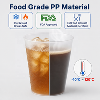 Gobelets en PP personnalisés avec logo imprimé et couvercles pour smoothies et yaourts, vente en gros, jetables, qualité alimentaire, sans BPA