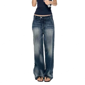 กางเกงยีนส์ขายส่งสำหรับผู้หญิง ผ้าฝ้าย 100% สไตล์วินเทจ ทรงหลวม สไตล์บอยเฟรนด์ ไซส์พลัส - Product Image 1