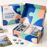 Boîte d'expédition personnalisée pour club de puzzles avec doublure en mousse, en carton ondulé E-Flute rigide pour l'e-commerce, les cadres photo et l'emballage cadeau
