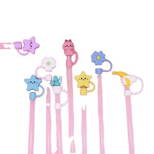 Capuchons de paille réutilisables en silicone pour tasses, protège-pailles anti-poussière, adorables protections de paille pour cadeaux de Noël - Product Image 3