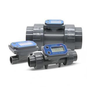 DIJIANG 20-90mm Totalizer Counter Turbine <b>Flow</b> <b>Meter</b> 2.3-3.3V Battery LCD Digital Display 0-99999999 GAL/L/M3/QTS ZJPVC-BT01 - Product Image 1