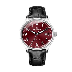 Montre automatique de plongée pour homme de luxe avec date luminescente et bracelet en cuir véritable avec mouvement ETA 2824, cadran simple, montre mécanique - Product Image 4