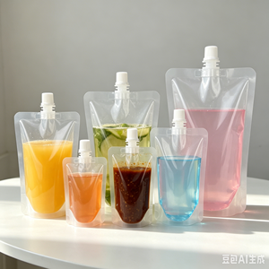 Household <b>Practical</b> 250ml Smooth Surface Spout Pouch Portable Sort Bag For Group Travel Daily Liquid Goods Packing - Product Image 1