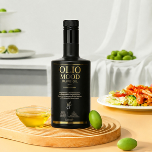 Botella de Aceite de Oliva Negro de Alta Gama, 500ml 750ml, Etiqueta Dorada Personalizada, Precio al por Mayor, Botella de Vidrio para Aceite - Product Image 1