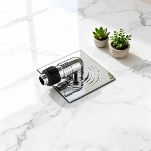 Sifone a pavimento quadrato in acciaio inox 304 cromato lucido, profondo, anti-odore, a connessione rapida, anticorrosione, per esterni e scantinati - Product Image 5