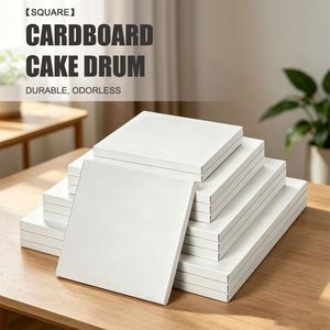 Plateaux à gâteau carrés en carton ondulé blanc épais de 1/2 po, robustes, professionnels, à bords droits et lisses, pour la vente en gros - Product Image 1