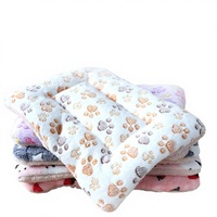 Coussin pour animaux de compagnie rectangulaire double face en polaire corail épaissie, rembourrage en coton, chaud et lavable, pour chats et chiens
