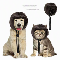 Perruque personnalisée grande taille pour animaux de compagnie – Perruque à franges pour chiens et chats, coupe bob avec design qui laisse les oreilles apparentes, idéale pour les fêtes et le cosplay