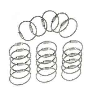 Wire Keychain Cable Diameter 1.5 Mm 2 Mm Wire Keychain Cable 4 Inch Stainless Steel Wire Key Ring Loop
