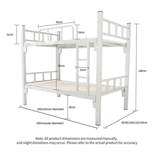 Modern Heavy Duty <b>Double</b> Decker <b>Bunk</b> Bed Easy Assembly Thickened Iron Frame Multi Layer Full Size Dorm School Home Adult - Product Image 2