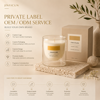 Bougie parfumée de luxe à double paroi en verre, cire de soja, cadeau de parfum d'ambiance pour la maison, bougie personnalisée avec étiquette privée OEM pour la décoration intérieure