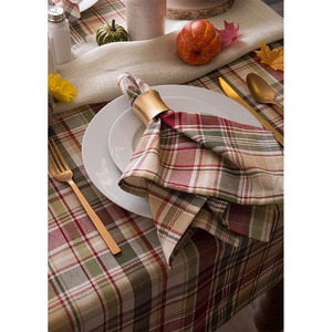 Ensemble de nappes de cuisine à carreaux de Noël en <span class=keywords><strong>coton</strong></span> biologique personnalisé - Product Image 3