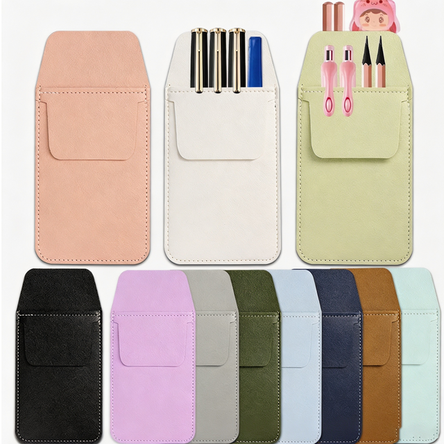 Custom Logo Leak Proof Nurse Pen Pouch, Double Layer Thick PU Pen Sleeve for Doctor Uniform, Promotional Gift