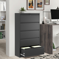 Meuble de Rangement Modulaire Métallique Verrouillable à 5 Tiroirs pour Sous Bureau avec Rangement Amovible – Idéal pour Bureau à Domicile, École, Entrepôt – Offre Spéciale