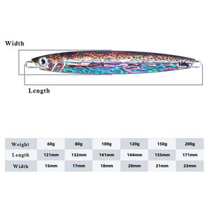 40g 60g 80g 100g 120g 150g 200g eau douce salée longue coulée gabarit <span class=keywords><strong>leurre</strong></span> <span class=keywords><strong>de</strong></span> pêche coulant cuillères en métal appât gabarit en métal - Product Image 2