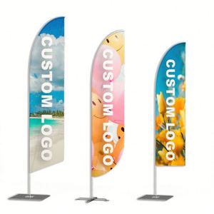 Drapeaux Plume Publicitaires Extérieurs à Prix Usine, Bannières Marketing Grand Format, Drapeaux de Plage Personnalisés, Impression Numérique, Fibre de Verre - Product Image 1