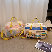 Produsen Tas Gym Blok Warna OEM ODM Kapasitas Besar Multi Kantong Tas Duffel Perjalanan Tahan Air Tali Bahu Dapat Disesuaikan