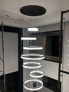 Lámpara de araña de lujo LED de resina y acero inoxidable con diseño de línea de pesca para dormitorio, de la tienda insignia de ventas directas de la fábrica de iluminación de Zhongshan - Product Image 4