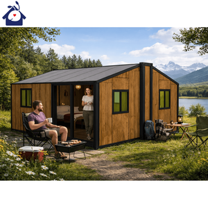 บ้านคอนเทนเนอร์สำเร็จรูปขนาด 20 ฟุต 40 ฟุต ขยายได้ หรูหรา พร้อมอยู่อาศัย วิลล่าเคลื่อนที่ โรงแรม 2-3 ห้องนอน - Product Image 1